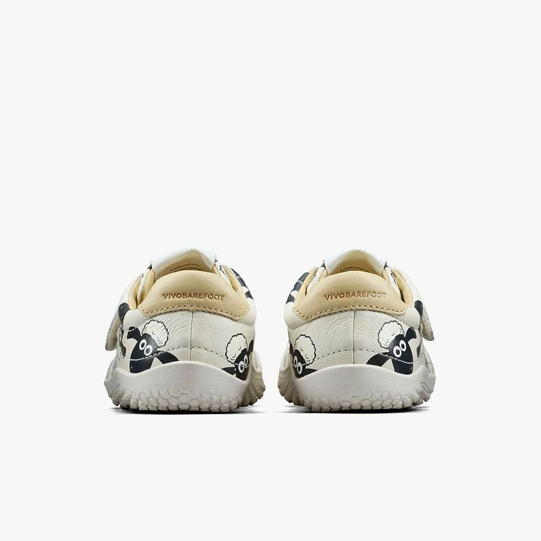 Кроссовки Vivobarefoot Gobi Sneaker — для дошкольников, белый с принтом «Барашек Шон», фото 5